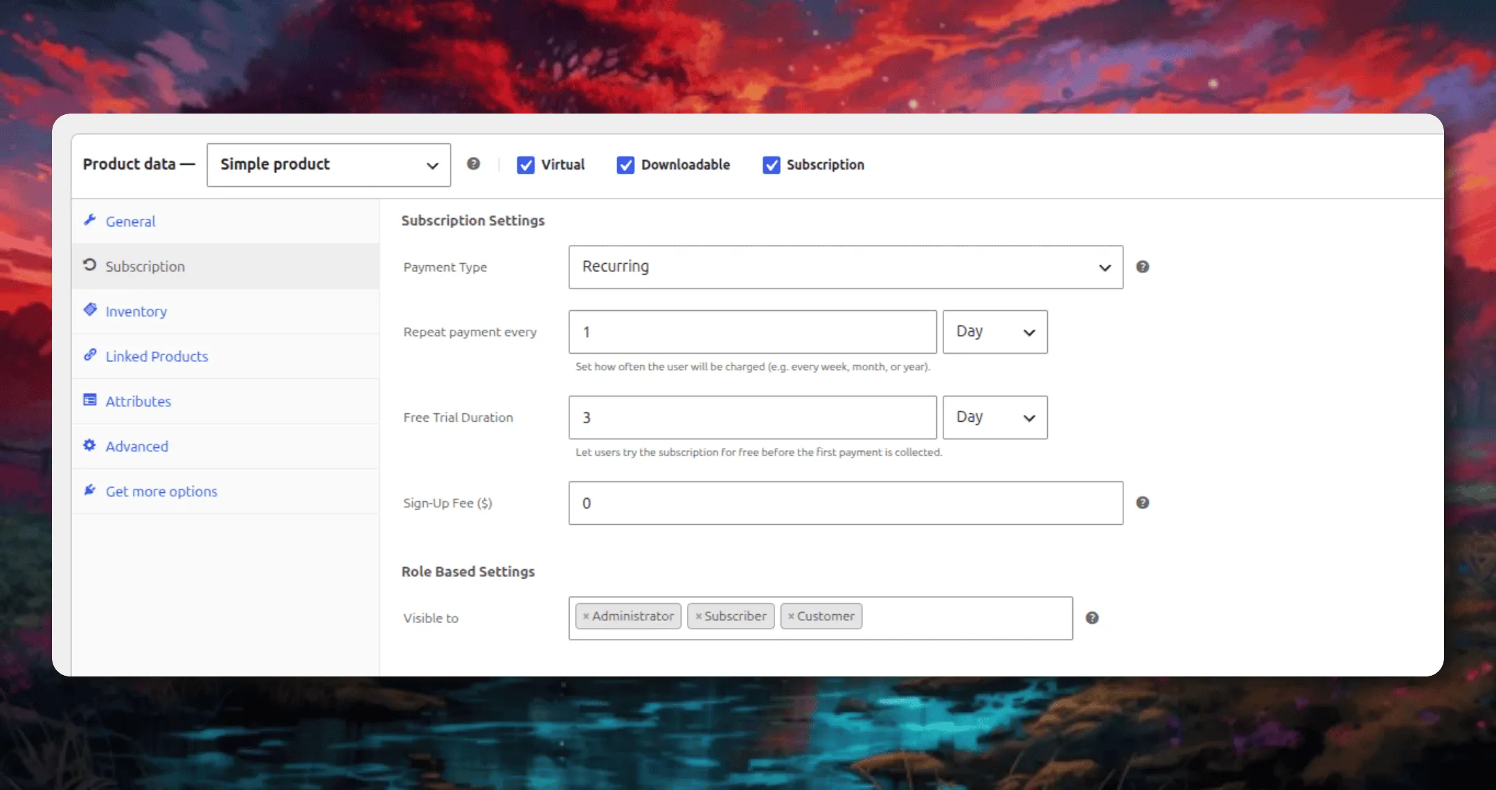 Role-Based Feature Settings