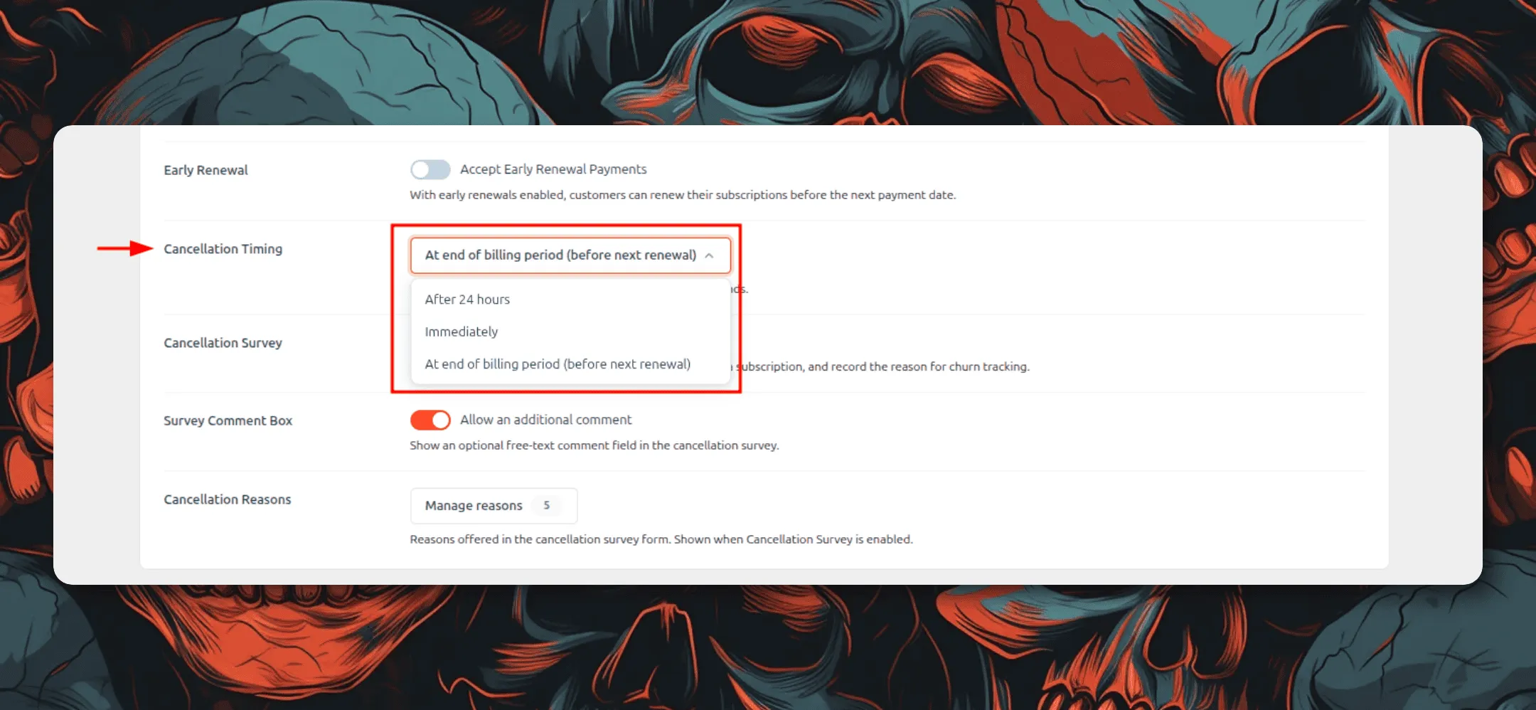 Customize Subscription Cancellation Behavior