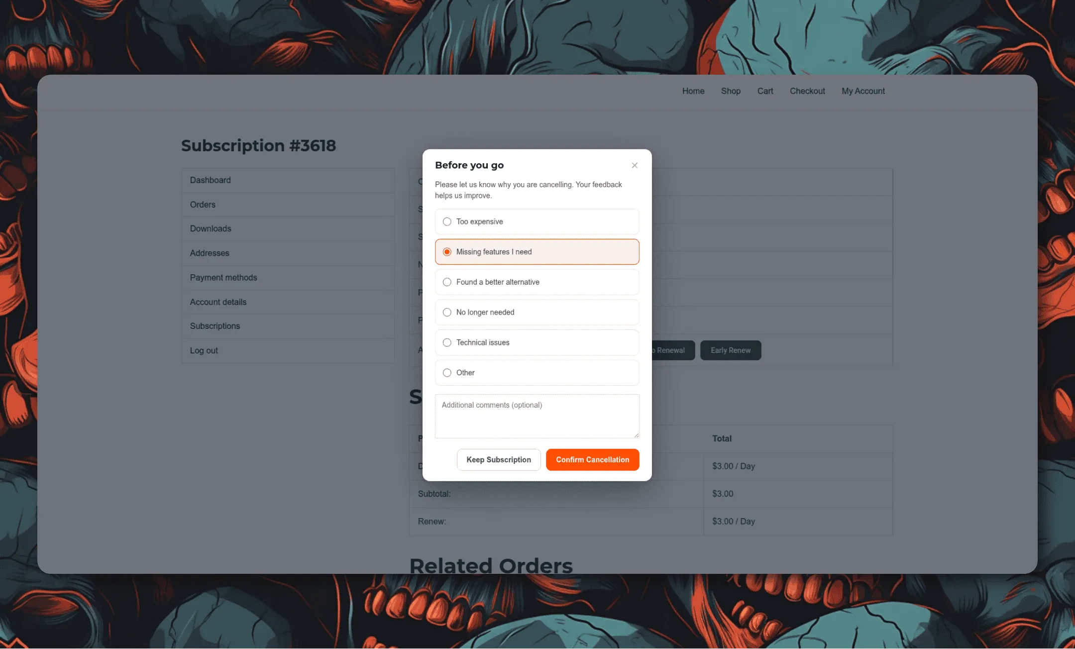 Subscription Cancellation Feedback
