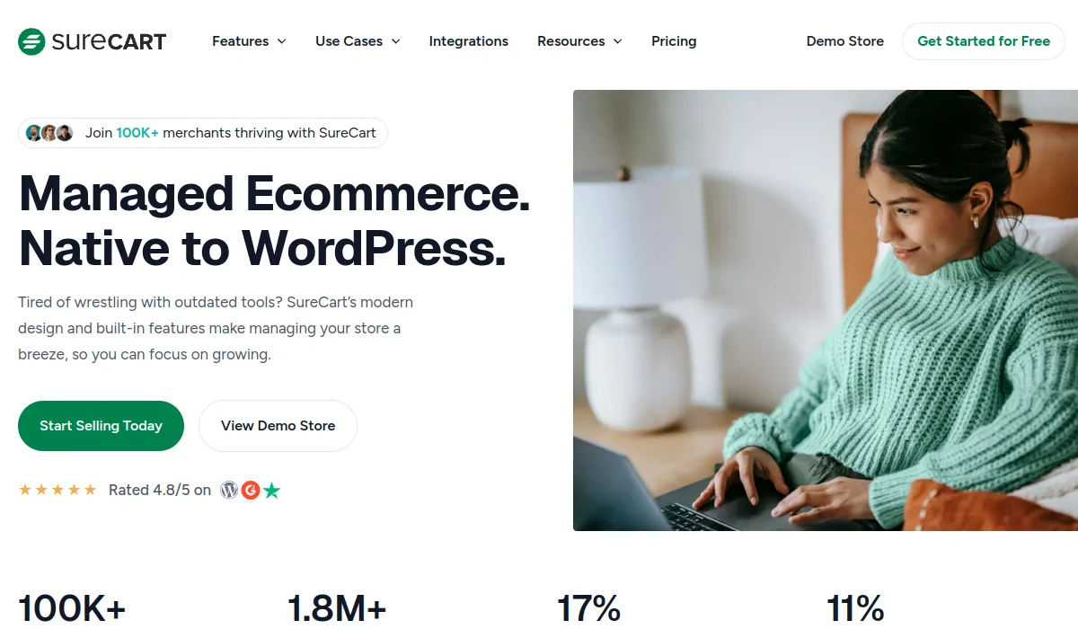 SureCart website