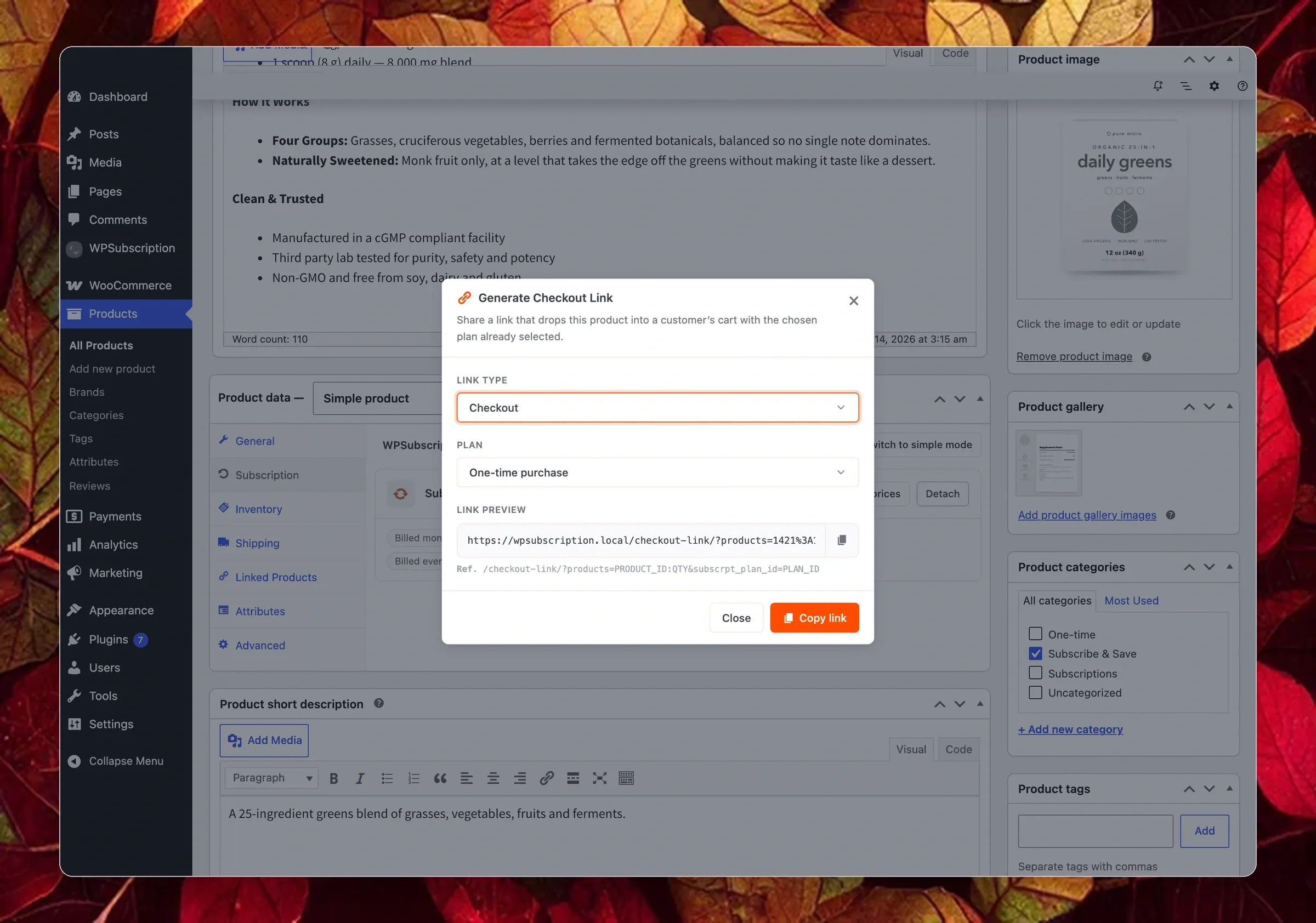 WPSubscription Direct Checkout Link Generator
