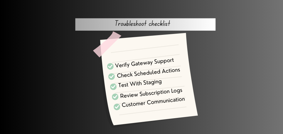 Troubleshoot Checklists