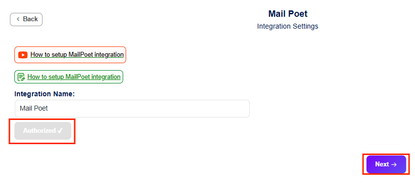 Mailpoet account