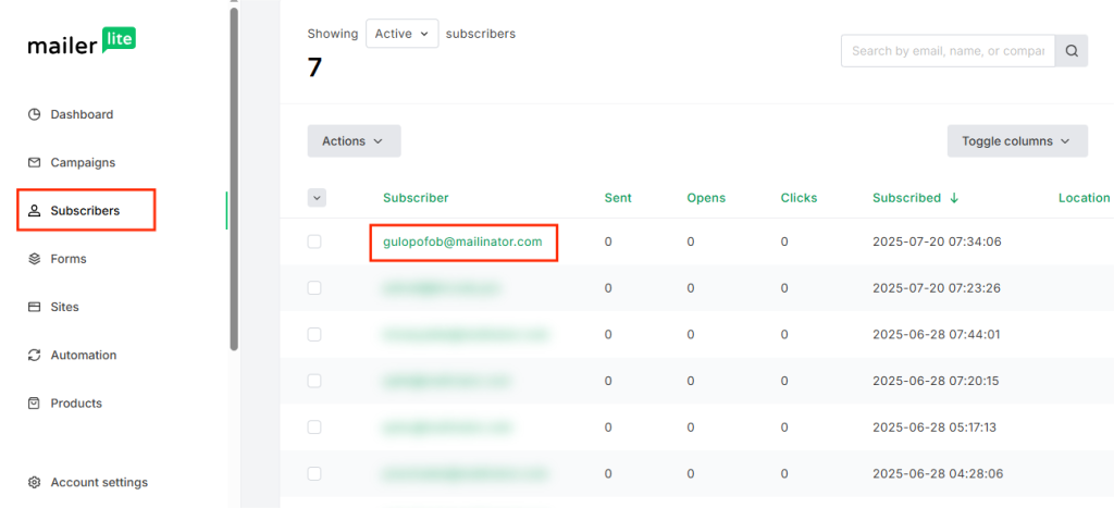 WPSubscription sheet