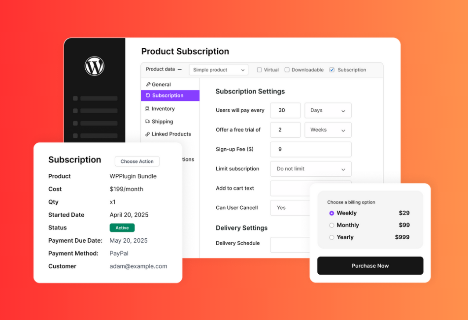 7 Best Subscription Plugins for Selling WordPress Themes recurring payment