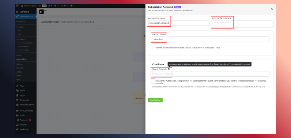 How to Automate WooCommerce Subscription with FluentCRM activated